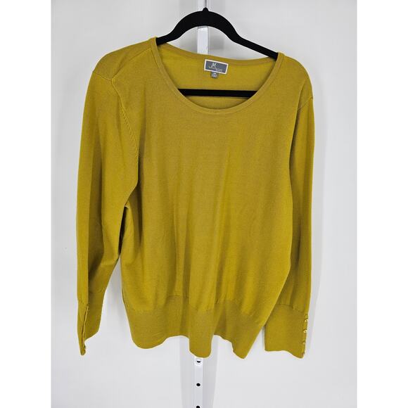 JM Collection Women's Green Sleeveless Round Neck Blended Fiber Sweater Size 3X - Picture 1 of 5